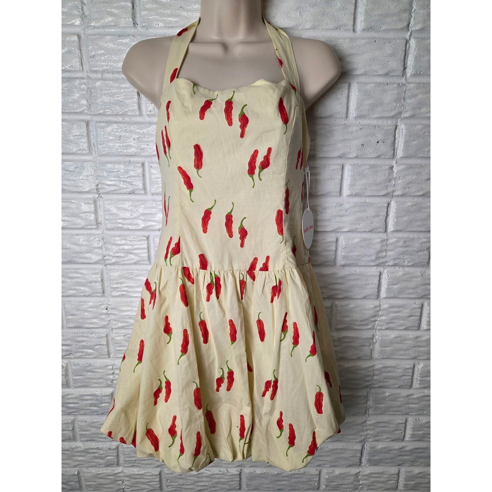 Bailey Rose dress Women's size Medium Halter Bubble Hem Chili Pepper NWT
